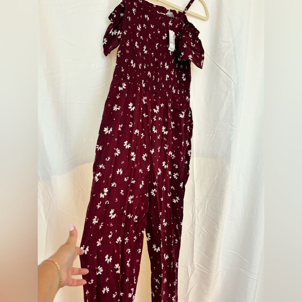 Children’s Place XXL Jumpsuit, Floral Maroon